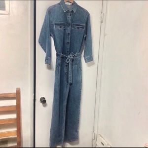 & Other Stories Denim Stone Wash Jumpsuit